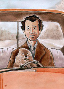 Bill Murray as Phil Connors in Groundhog Day by Andrew O. Ellis