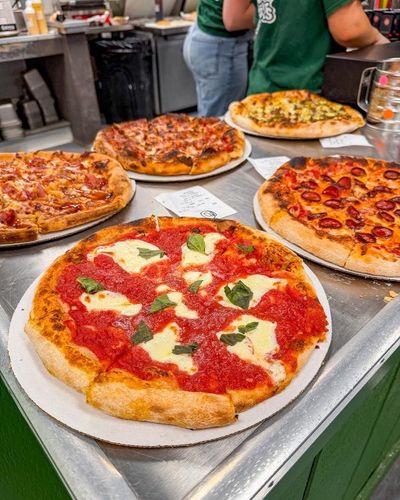 Fresh pizza hot from the oven at Willow Rock Cicero