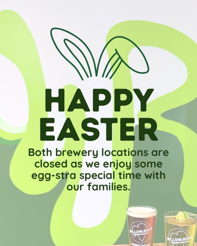 Both Willow Rock locations are closed today as we celebrate with our families. Happy Easter, friends!