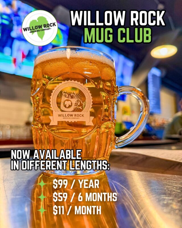Afraid of commitment? That's okay, we also offer our mug club on a month-to-month basis! Regardless of the length of your membership, all mug club members get the honor of drinking out of the exclusive dimpled mugs which offer larger pours of draft beers for the same price as regular pours.

Mug Club memberships are:
$99 for the year
$59 for 6 months
$11 per month

Membership timelines are valid based on when you start - no longer based on the calendar year. So if you join in March, your yearly membership is good through next March and valid at BOTH locations. Memberships will automatically renew until and unless you choose to cancel.

PS we did the math; if you have just one beer per week, you're actually SAVING MONEY with a yearly mug club membership. Just saying...

Join next time you visit!