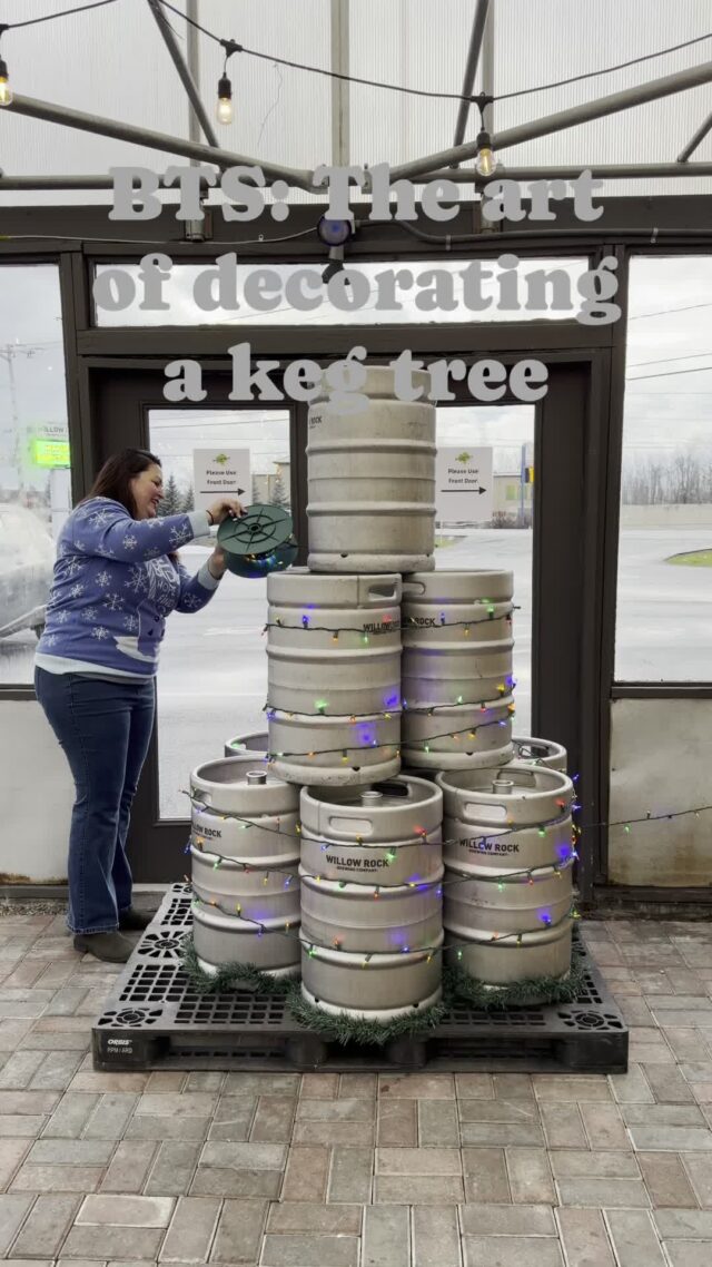 It took us ten years, but we finally had an official keg tree this year! What did you think of it? Don’t worry if you’ve missed it, it’s still up through New Year’s!
