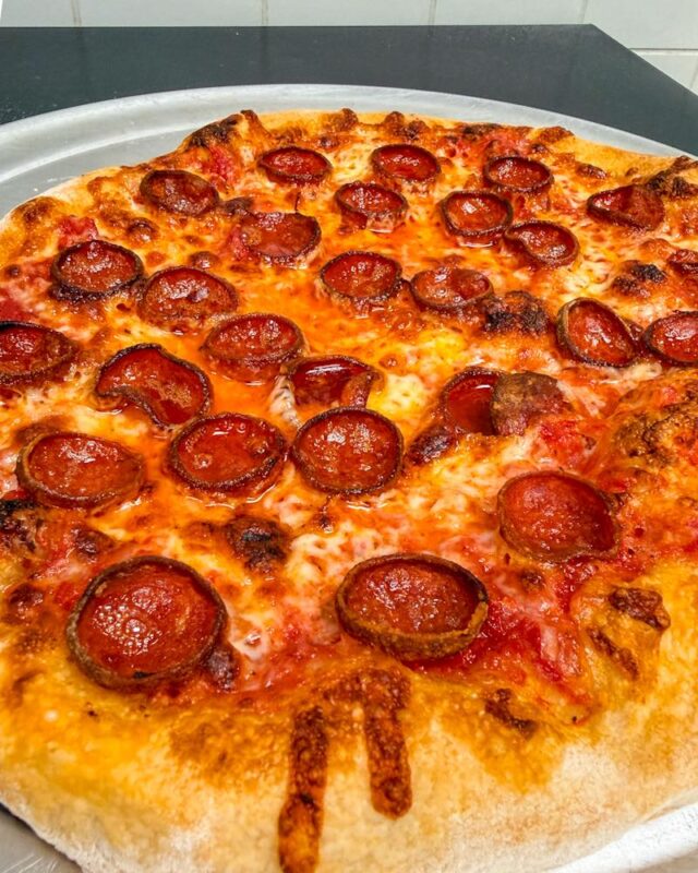 Nothing beats a classic pepperoni pizza. Especially with the perfectly charred edges.