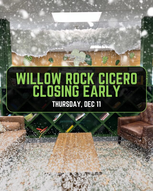 Cicero location will be closing early tonight at 9pm, kitchen will be closing at 7:30. 

Game Rd location will remain open regular hours.