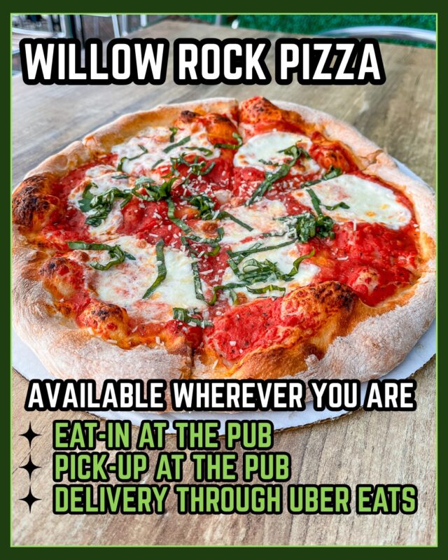 Did you know you can get our pizza DELIVERED to your house or business? So if this cold weather has got you bundled up like a hermit, you can get delicious Willow Rock grub brought right to you with Uber Eats. 
(This also makes for great employee incentives! Who doesn't love Pizza Fridays at work?)

Order online: https://order.toasttab.com/online/willow-rock-brewing-company-cicero

Willow Rock pizza - available wherever you are:
- to eat at the pub
- for pick-up at the pub
- delivered to your house